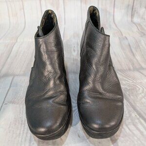 Fly London Y-Style Ankle Wedge Boots Black Women 40